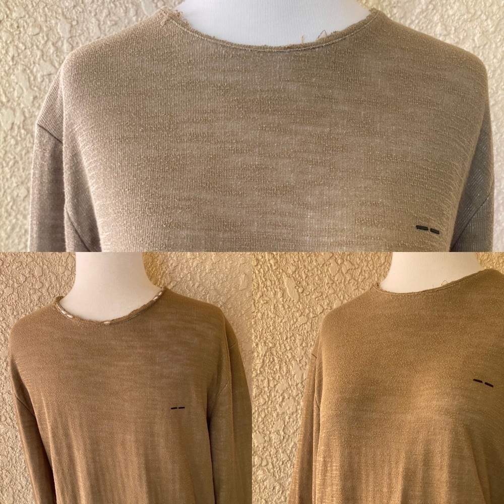 Adolfo Domínguez Crew Knit Distressed‎ Pullover Sweater Men's Size M